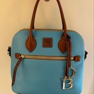 Dooney & Bourke Blue and Brown Leather Handbag